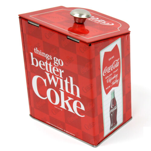 3 PC Coca Cola Vintage Style Slope Lid Tea Caddy Set