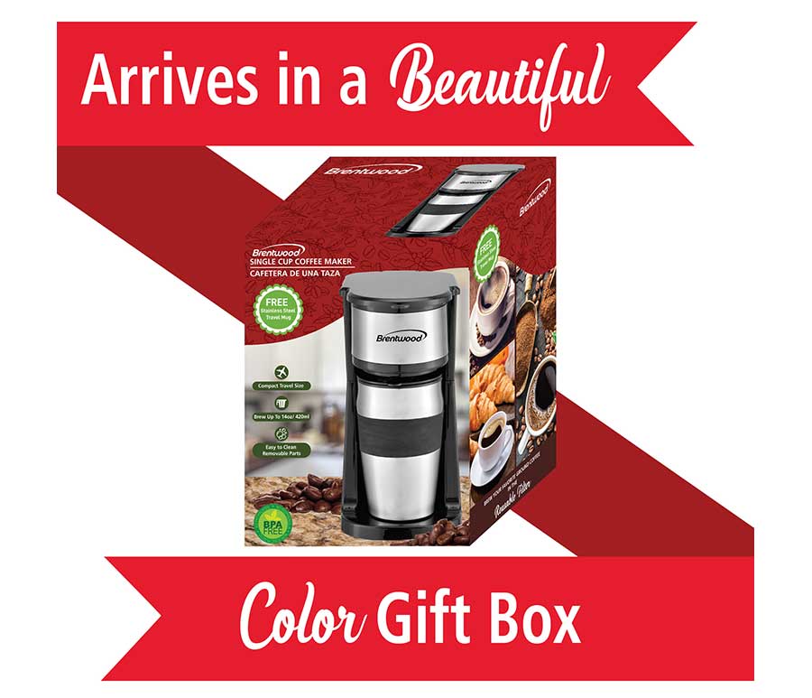 Portable Single Serve Coffee Maker With 14oz Travel Mug