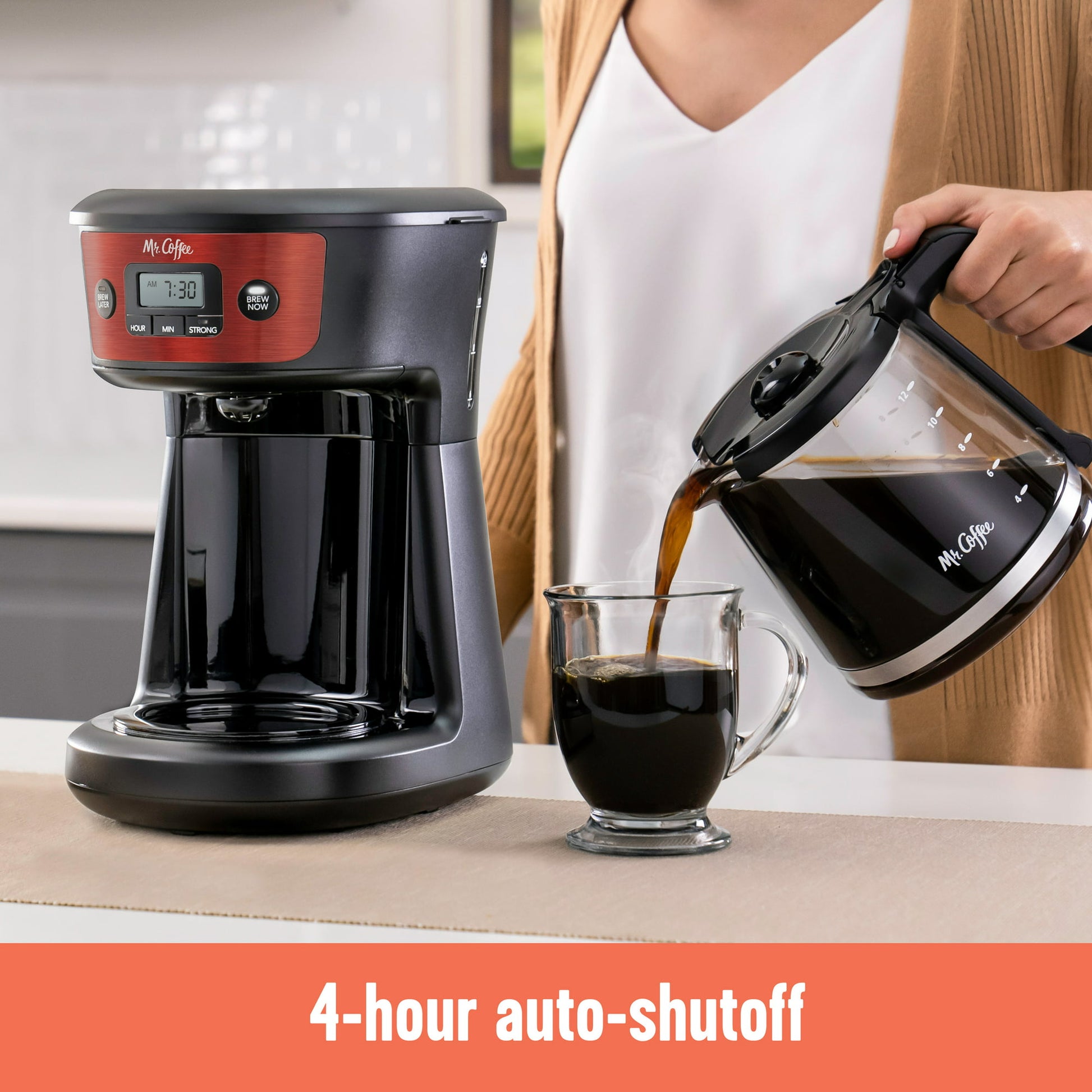 Red 12-Cup Programmable Coffee Maker