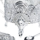 Silver Plated Sugar Bowl with Lid and Spoon, Ornate Filigree Design, Glass Insert, 3-Piece Set