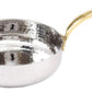 4.75" Stainless Steel Hammered Mini Fry Pan with Brass Handle