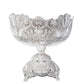 Decorative Footed Fruit Bowl, Silver, Ornate Filigree Design, Pedestal Compote, Centerpiece Display