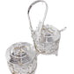 Silver Decorative Condiment Set with Caddy, 2 Glass Jars with Lids, Ornate Filigree Design, Metal Handle