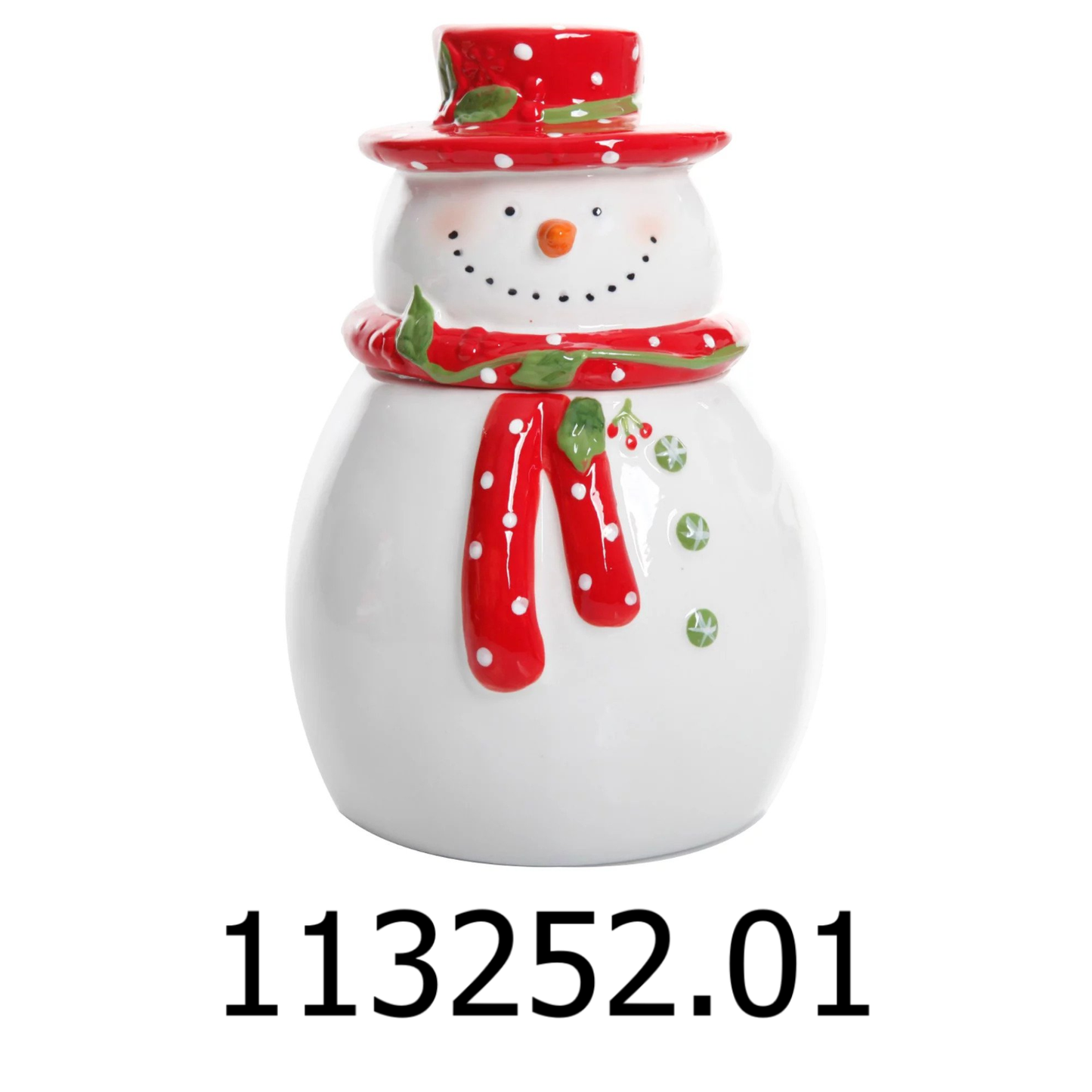 Jolly Plenitude Snowman Stoneware Cookie Jar