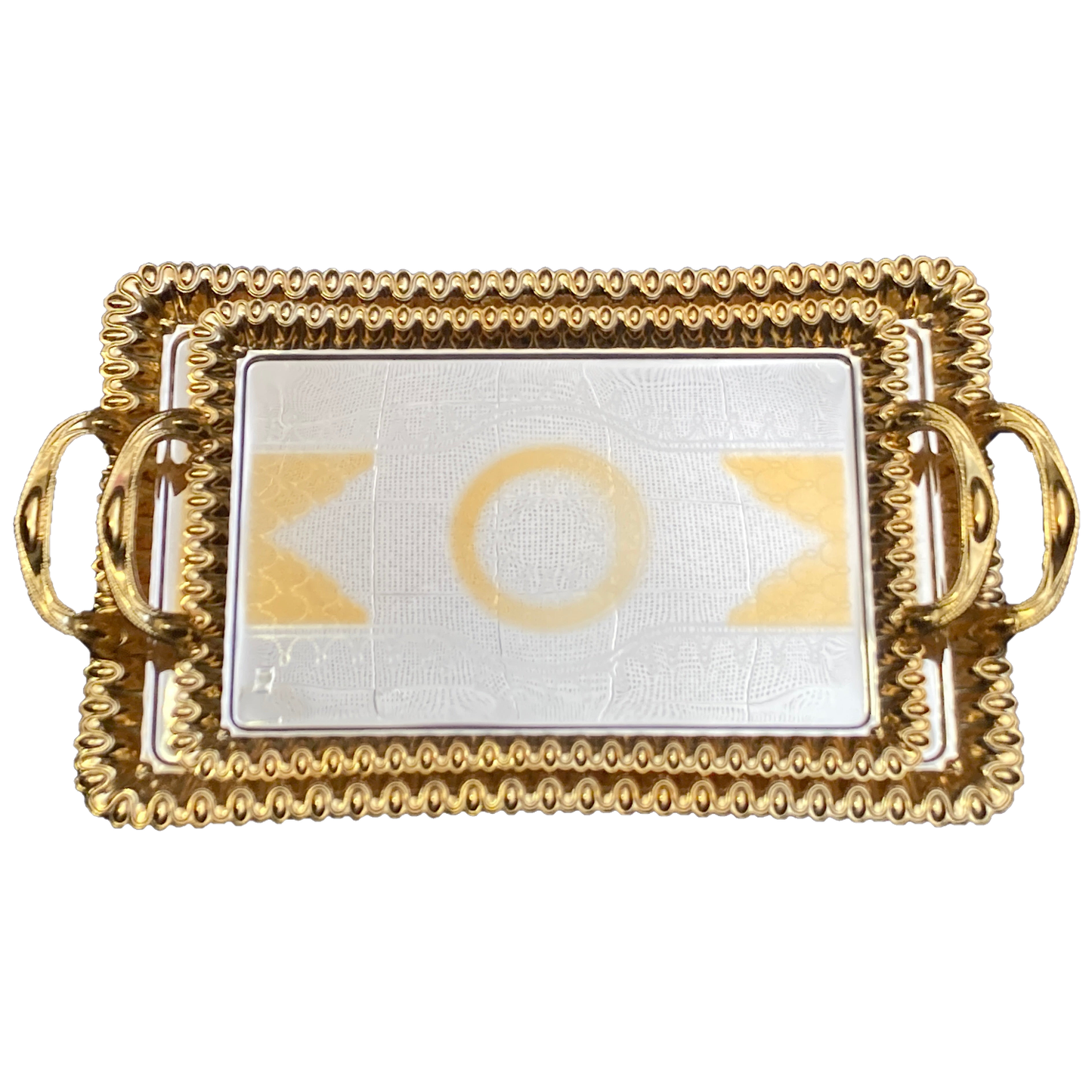 2 PC Golden Rectangle Tray