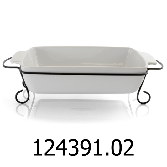 Gibson Rectangle Stoneware Bakeware With Metal Rack