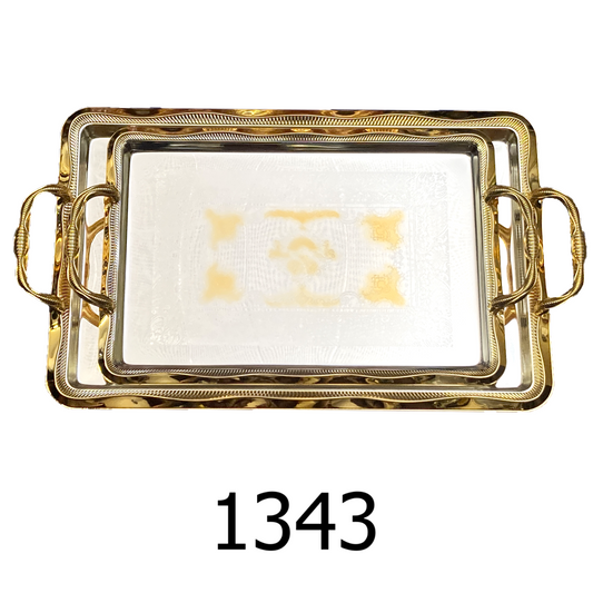 2 PC Golden Rectangle Tray