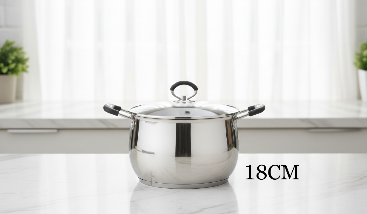 8 PC Stainless Steel Cookware Set With Silicone Handles