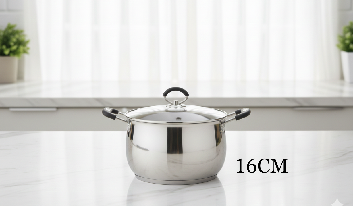 8 PC Stainless Steel Cookware Set With Silicone Handles