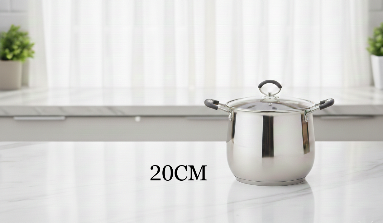 8 PC Stainless Steel Cookware Set With Silicone Handles