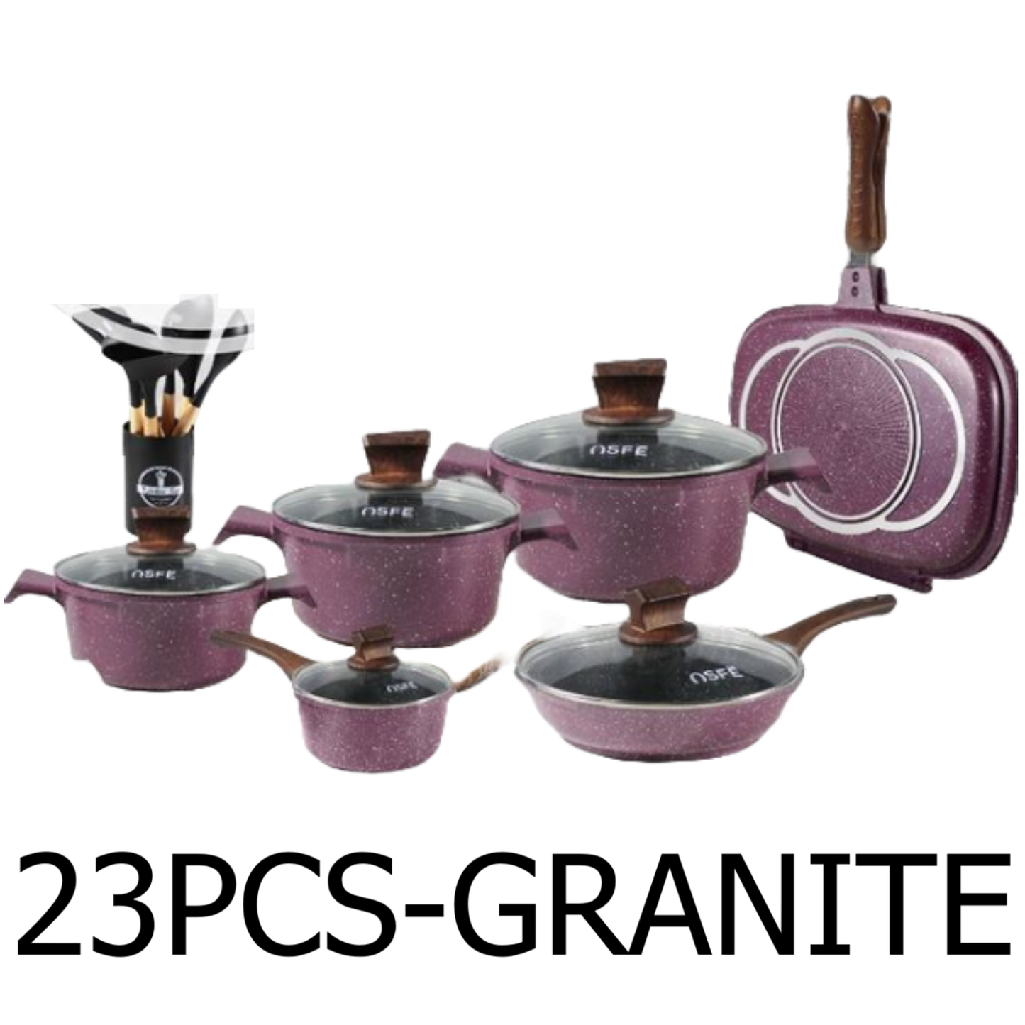 23 PC Granite Diamond Cookware Set
