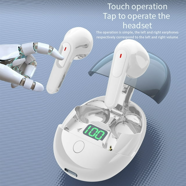 White True Earbuds Wireless with Charging Case