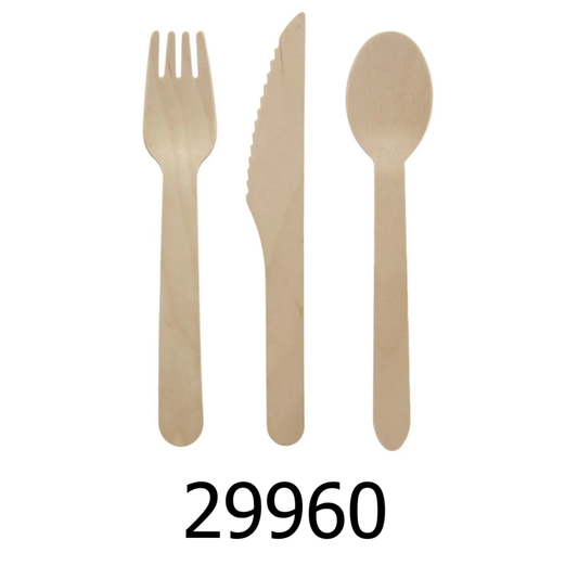 24 PC Wooden Assorted Cutlery