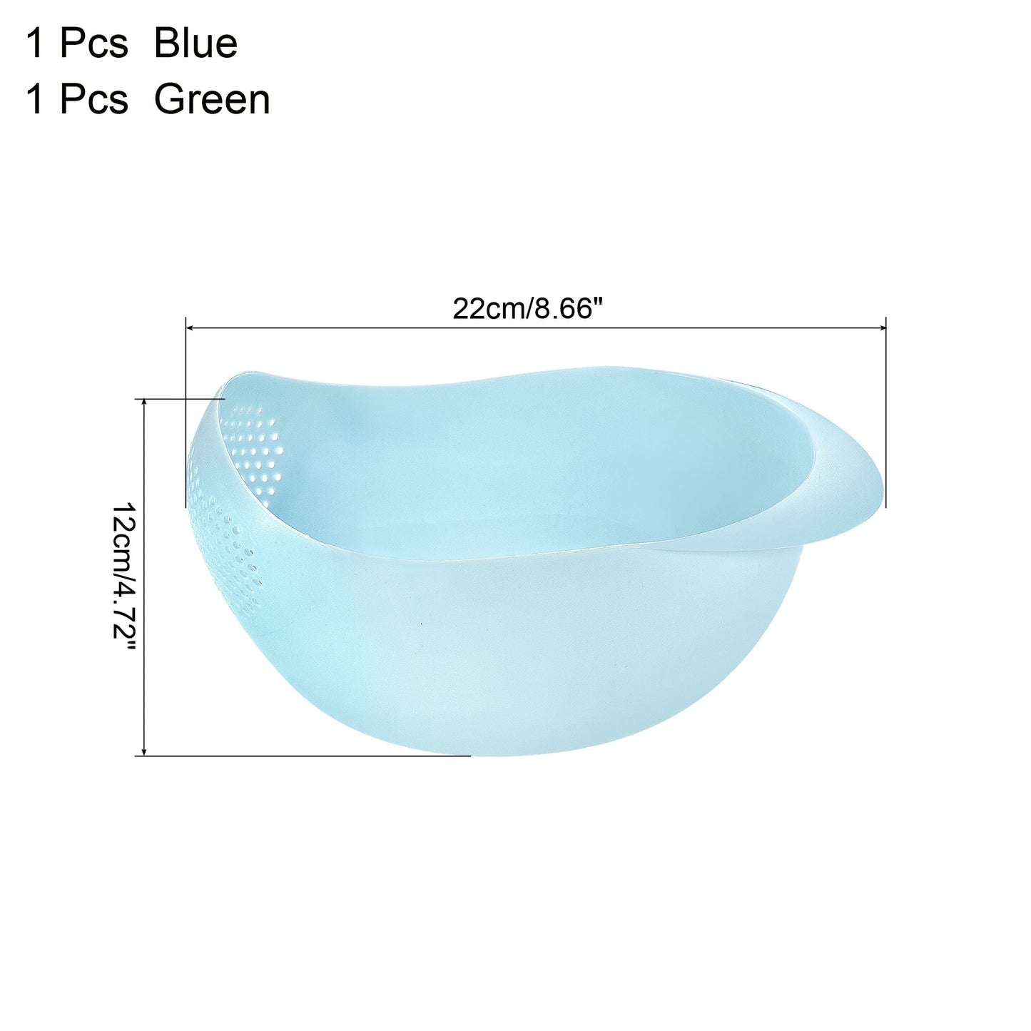 2 PC Plastic Colander Set - Blue & Green