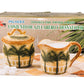 Palm Tree Hand Painted Sugar Bowland and Creamer Set