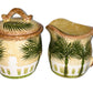 Palm Tree Hand Painted Sugar Bowland and Creamer Set