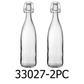 1000ml Swing Top Clear Glass Bottles (Set of 2)