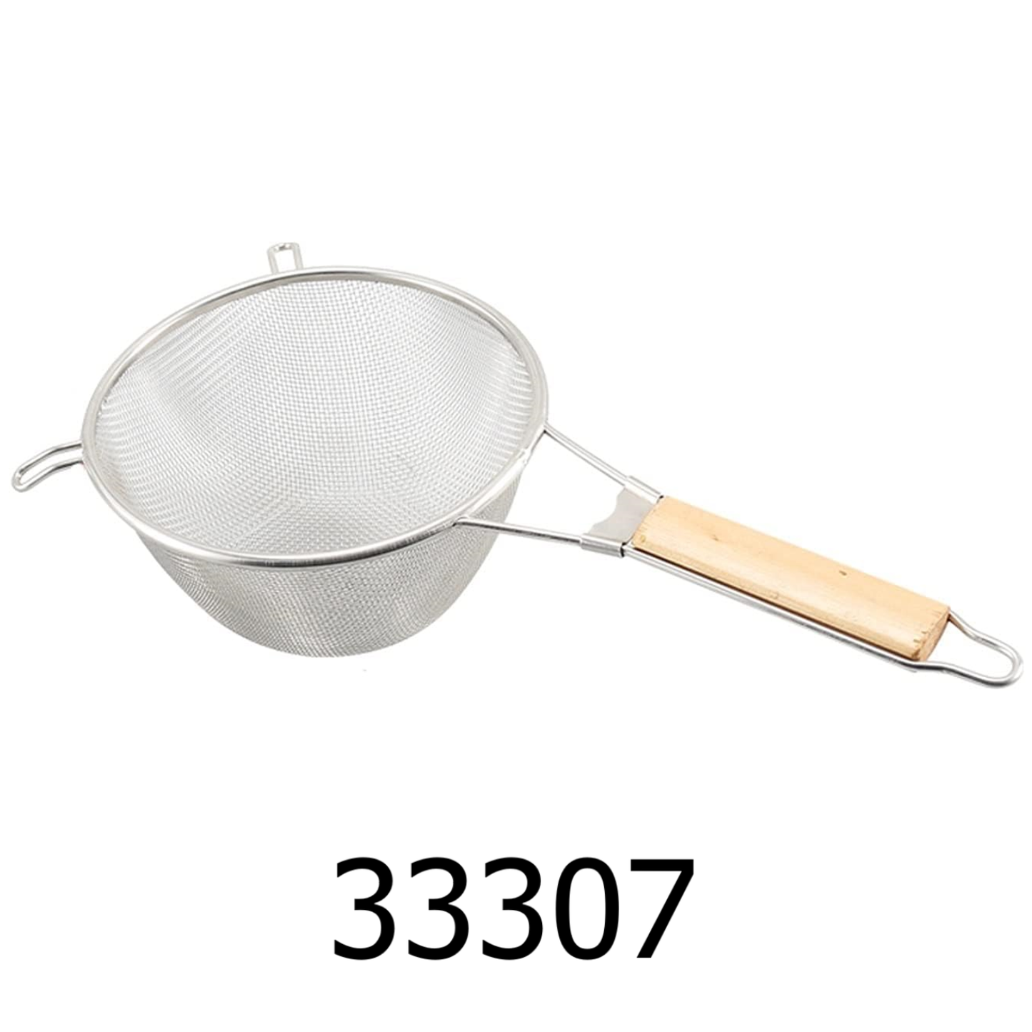 7" Stainless Steel Strainer with Wooden Handle