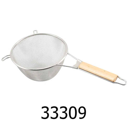 9.8" Stainless Steel Strainer with Wooden Handle