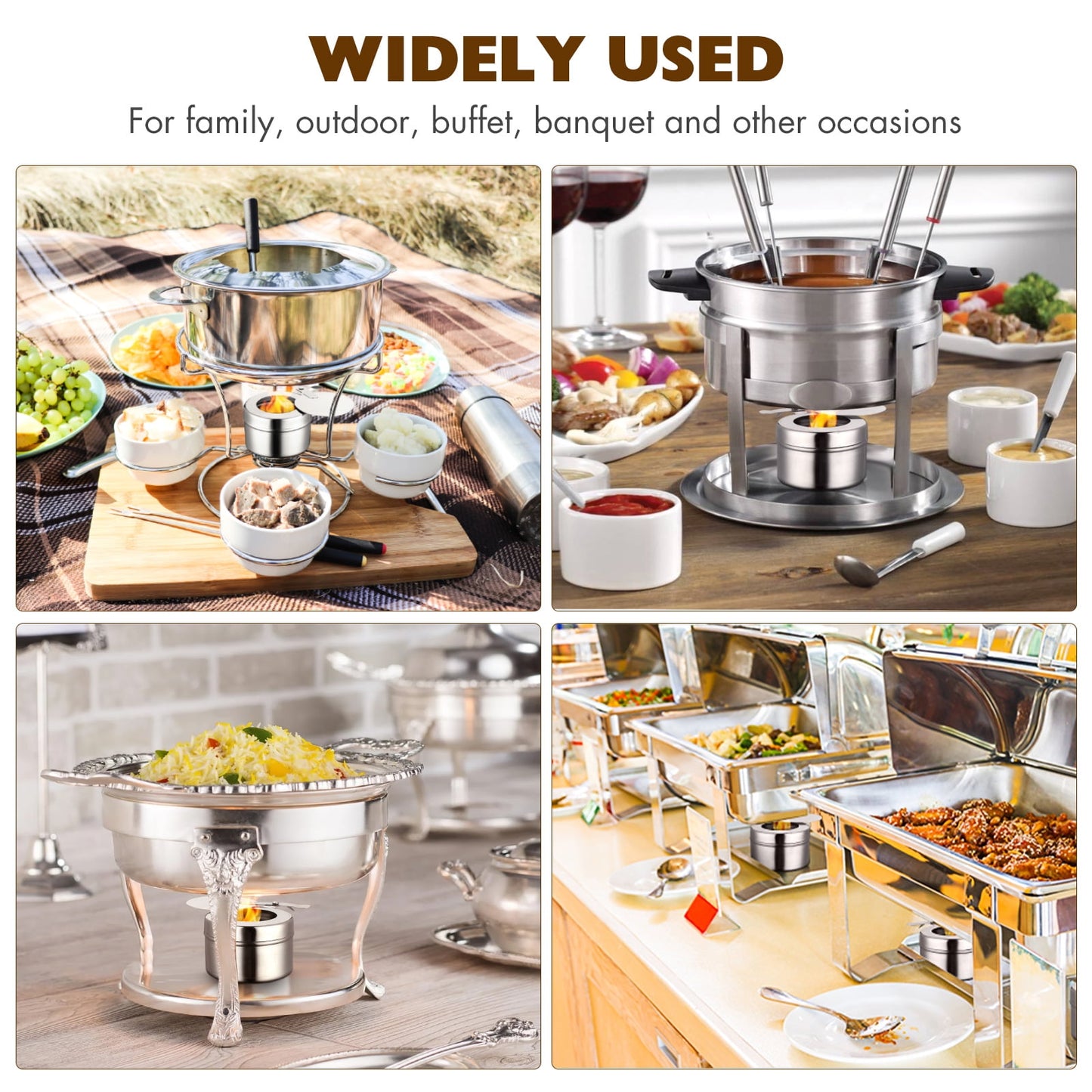 12 PC Stainless Steel Fuel Holder for Chafing Dish