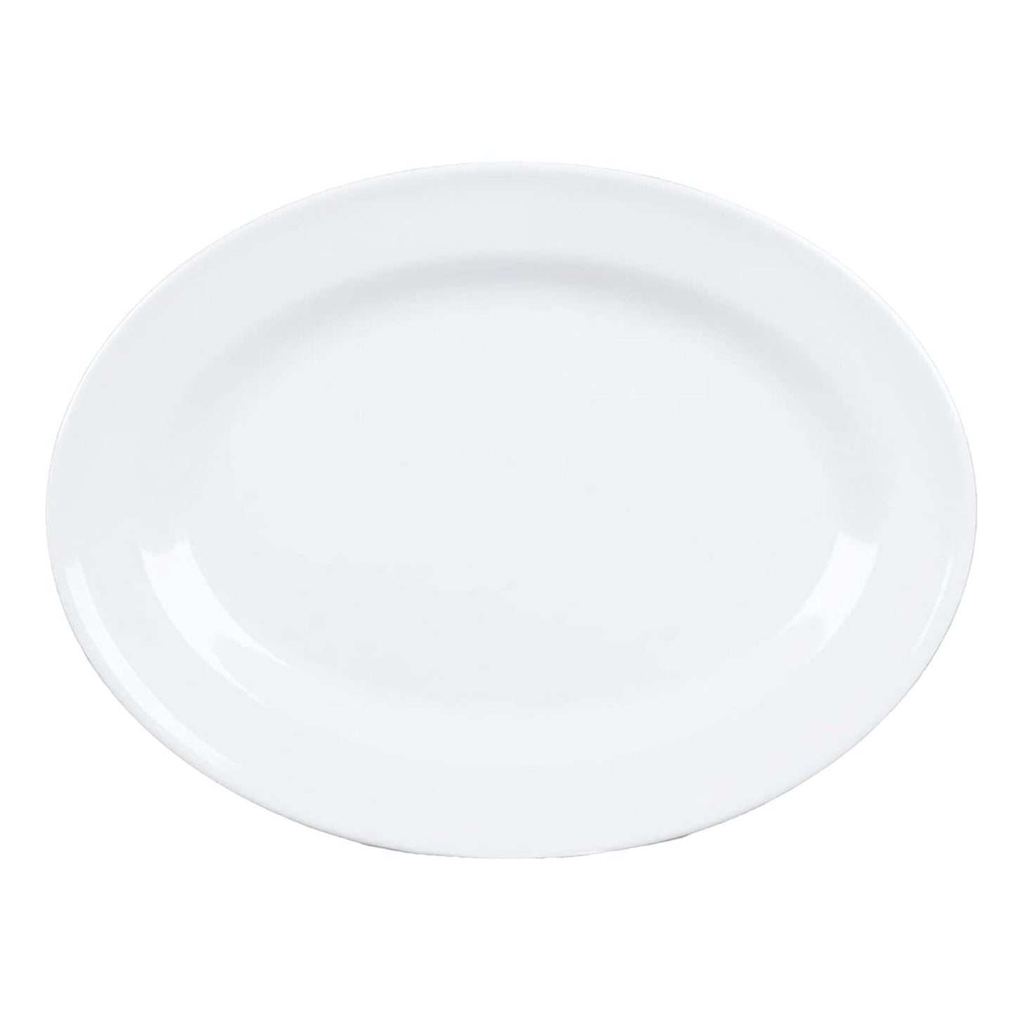 21" x 15" Oval White Ceramic Dinner Plate