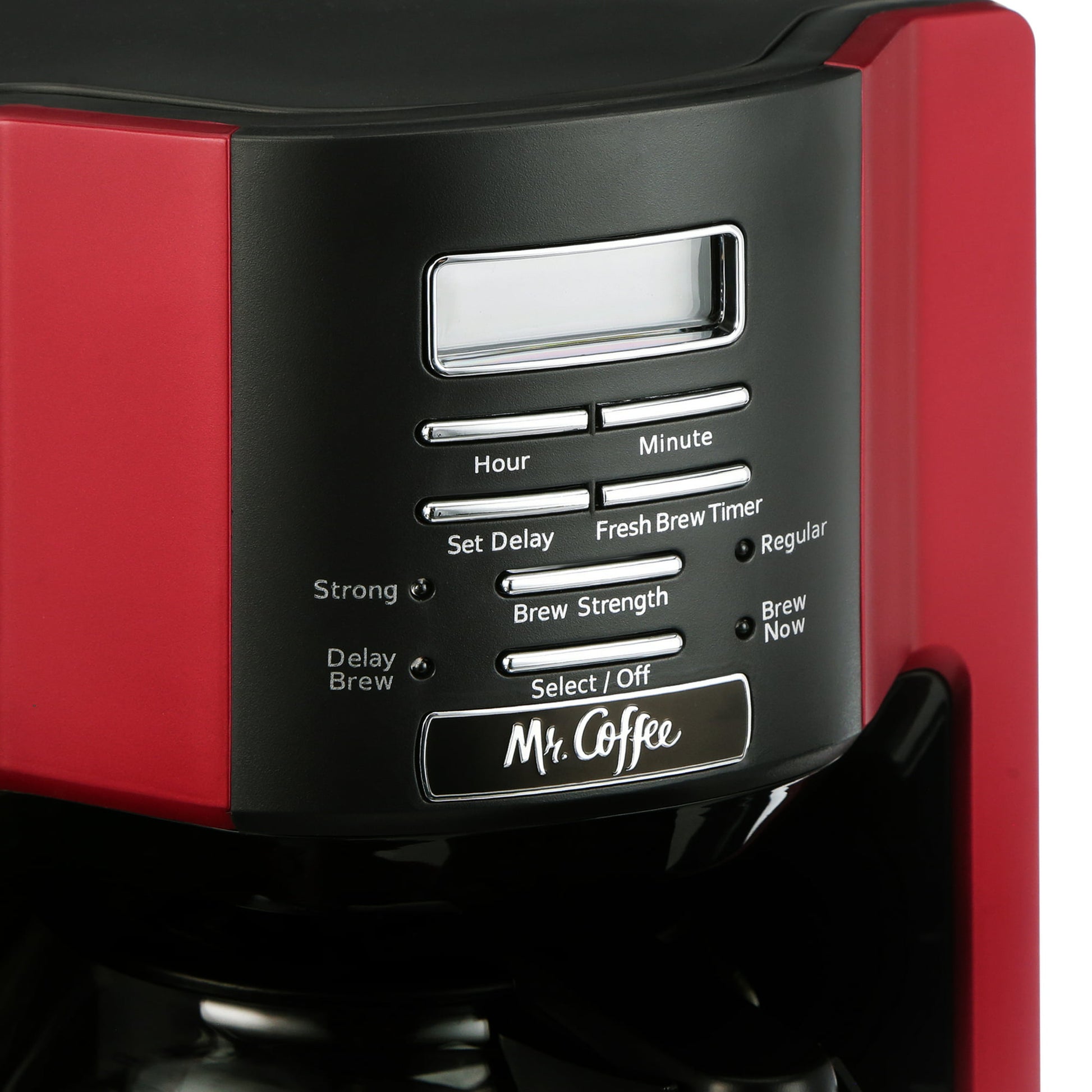 Mr. Coffee 12-Cup in Red Programmable Coffee Maker with Strong