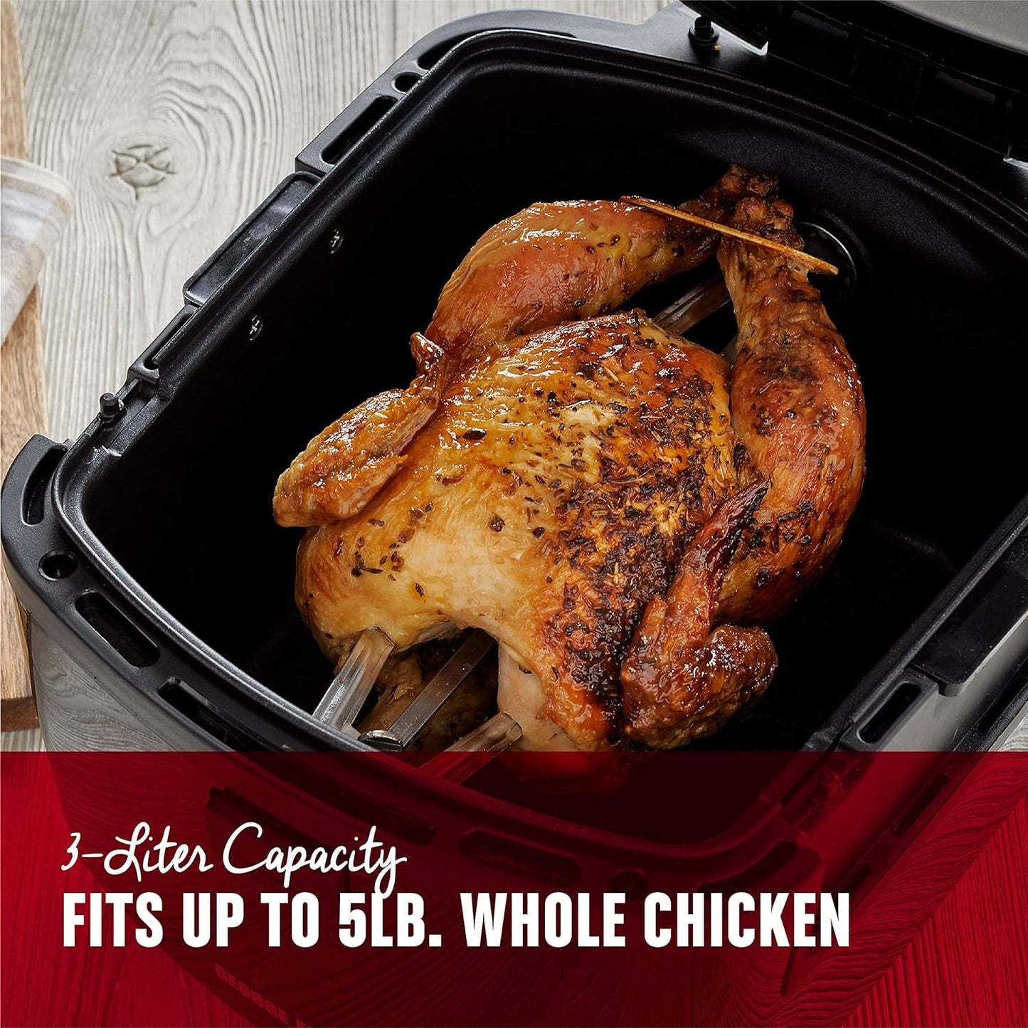 George Foreman 3L Twist Crisp Air Fryer with Rotisserie