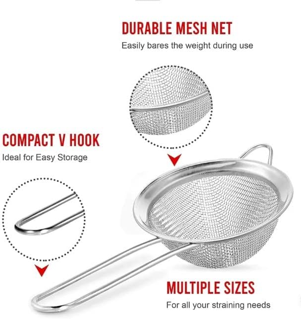 3 PC Stainless Steel Strainer Set