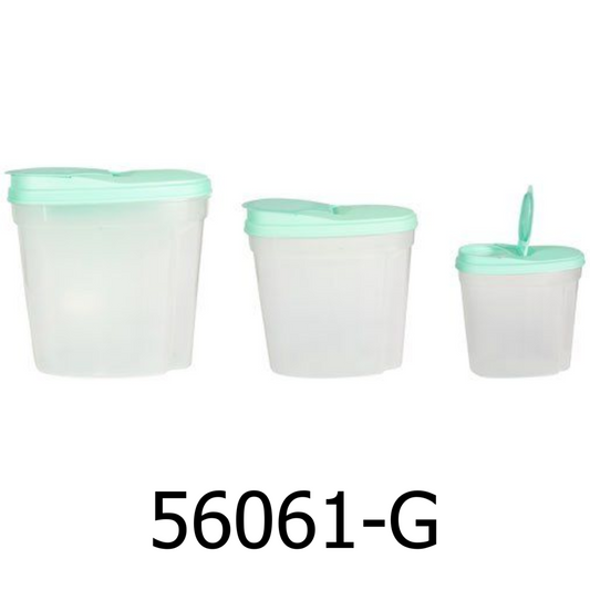 3 PC Green Cereal Container Set