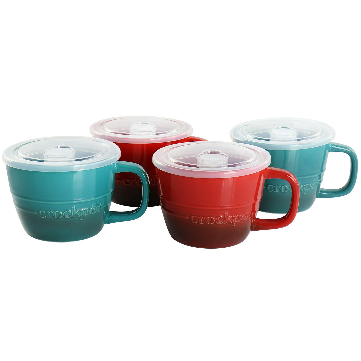 Crock Pot 4 PC 22 Oz Stoneware Soup Cup Set with Lids