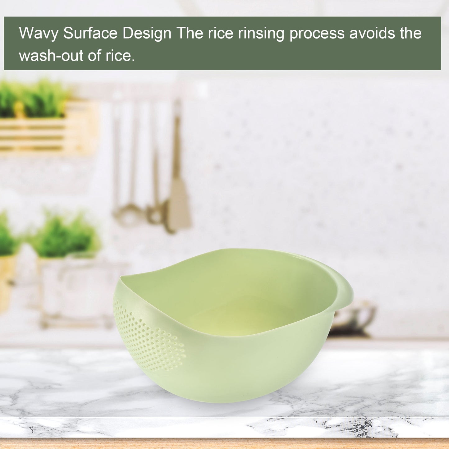 2 PC Plastic Colander Set - White & Green