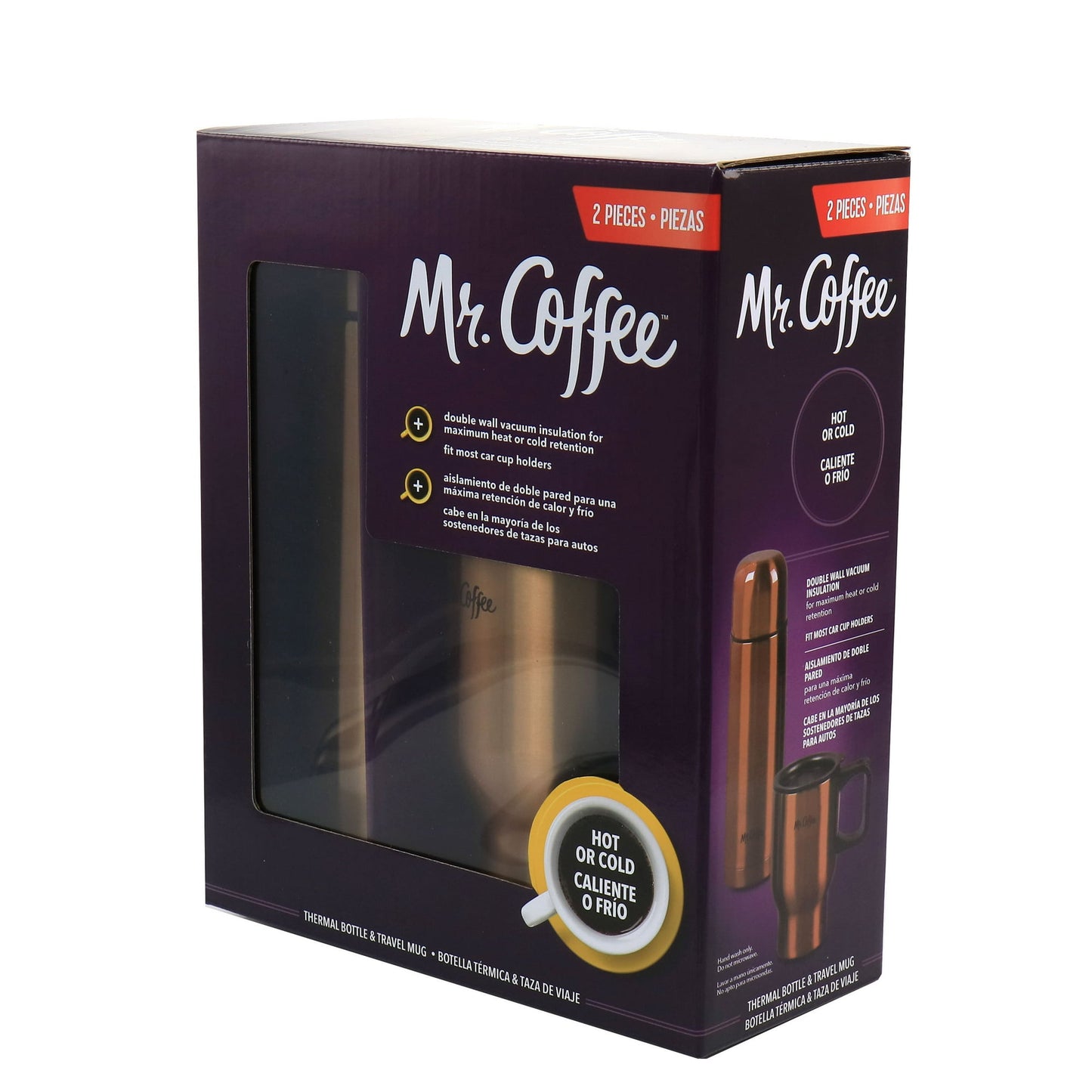 Mr. Coffee 2 PC Copper Thermal Bottle & Travel Mug