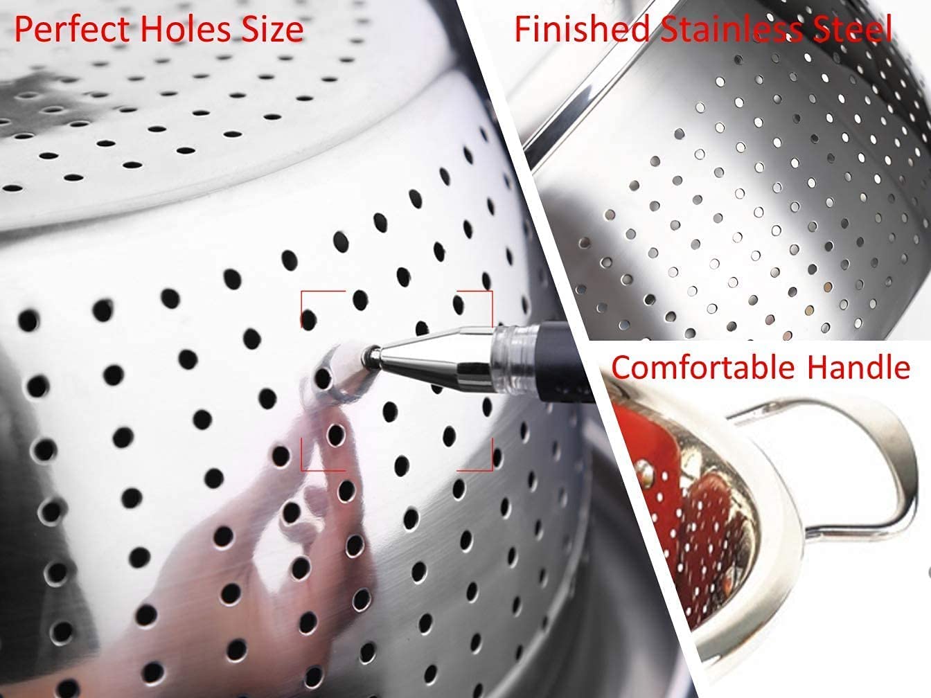38cm Stainless Steel Tall Colander