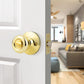 Polished Brass Exterior Door Knobs with Lock and Key