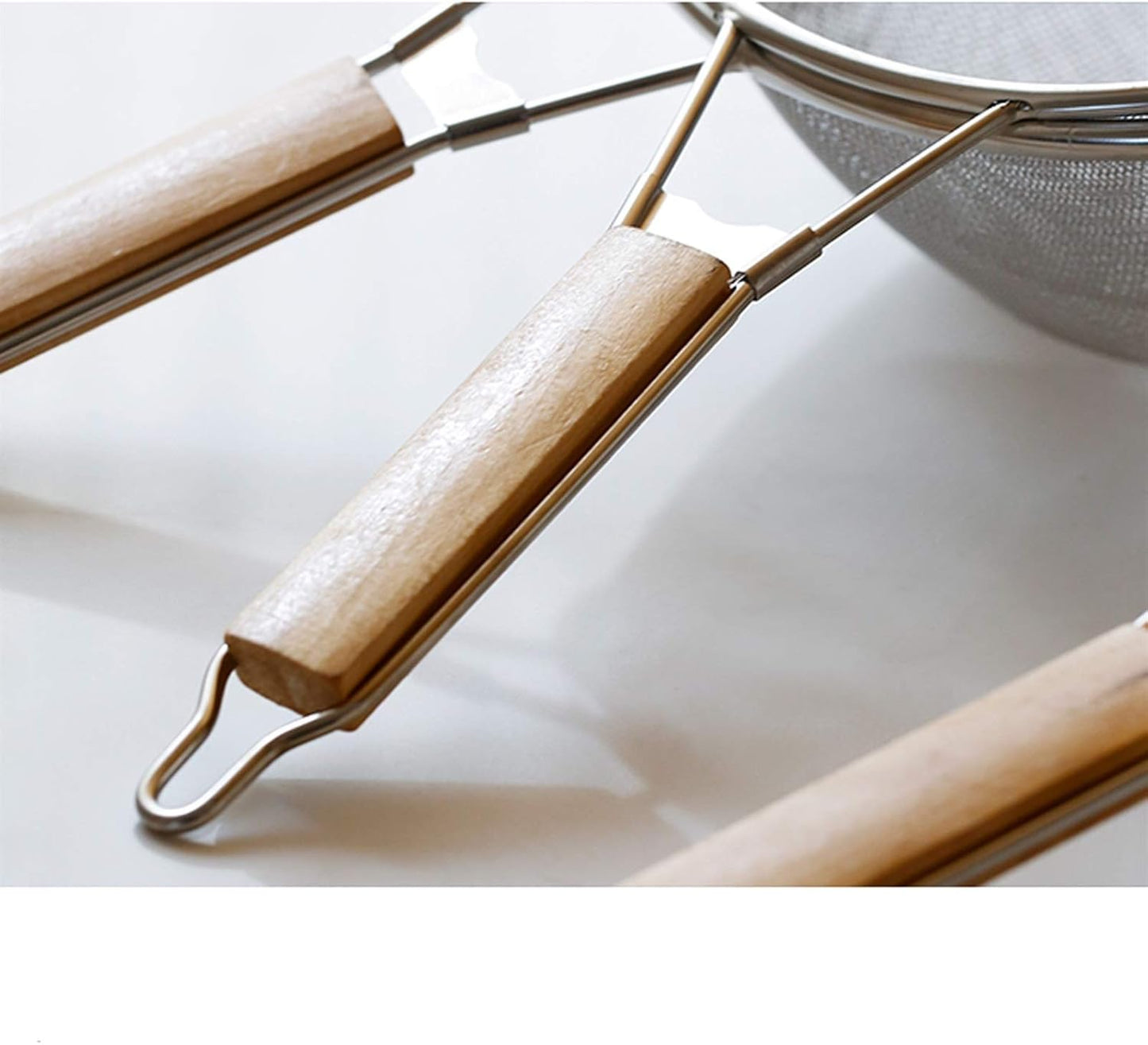 21cm Stainless Steel Strainer with Wooden Handle