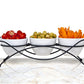 4 PC Stoneware Tidbit Dish Set with Metal Rack