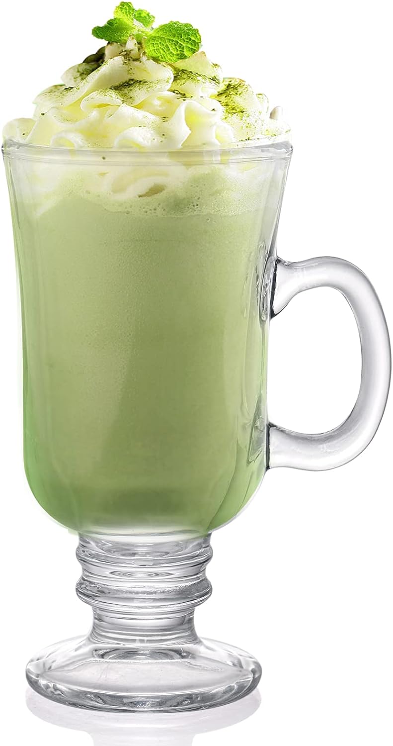 6 PC 8oz Irish Coffee Glass Mugs Set