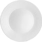 4 PC Gibson White Tempered Opal Glass Dinner Plate Set