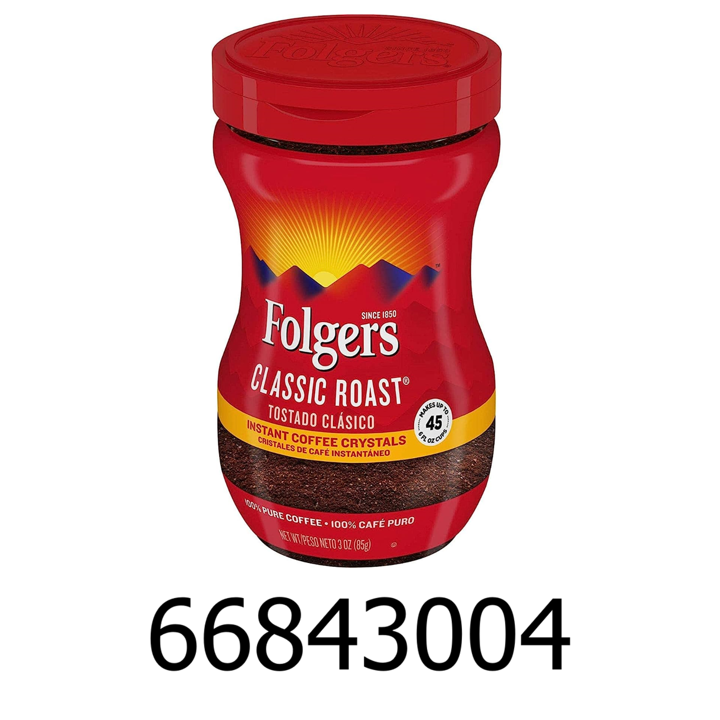 3 oz Folgers Classic Roast Instant Coffee Crystals