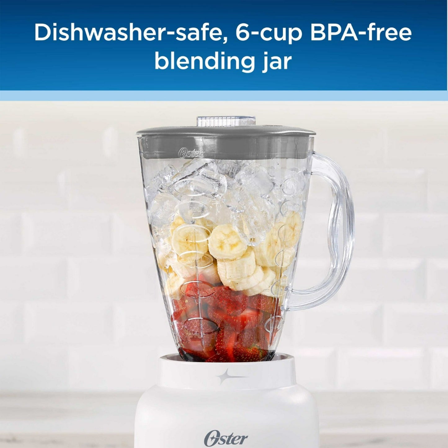 Oster 6 Cup 5 Speed 700 Watt Plastic Jar Easy To Use Blender in White