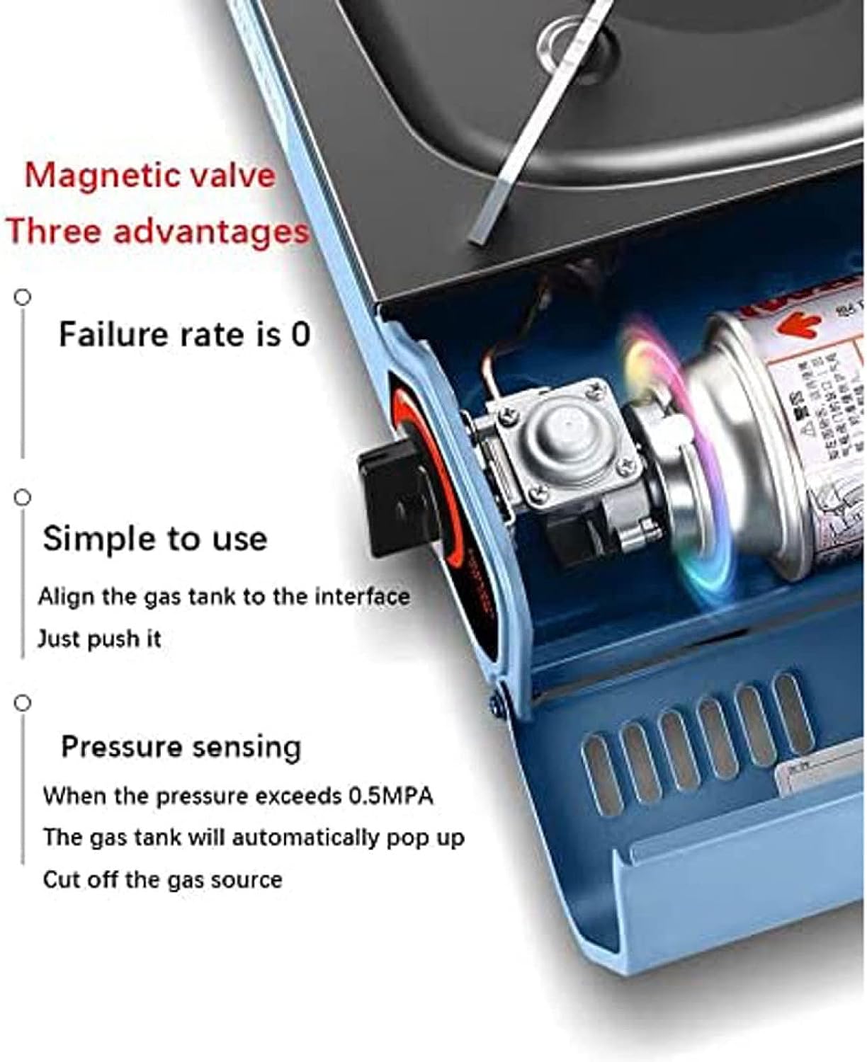 Mega Cook Blue Portable Gas Stove