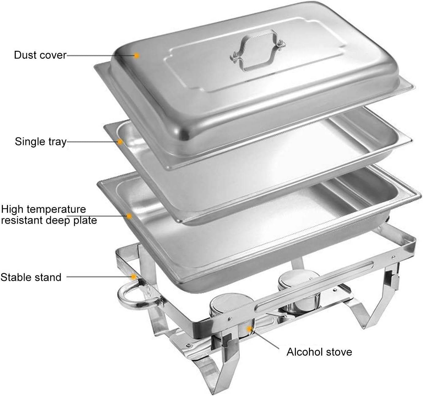 Chafing Dish Stainless Steel Food Warmer Container Hot Food Holder Warming  Tray