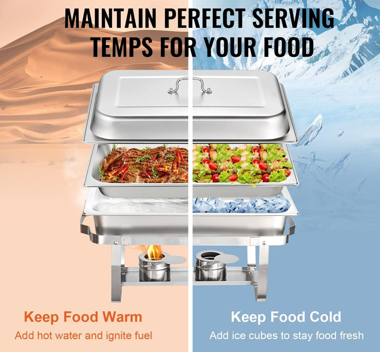 11L Stainless Steel Chafing Dish Food Warmer for Buffet