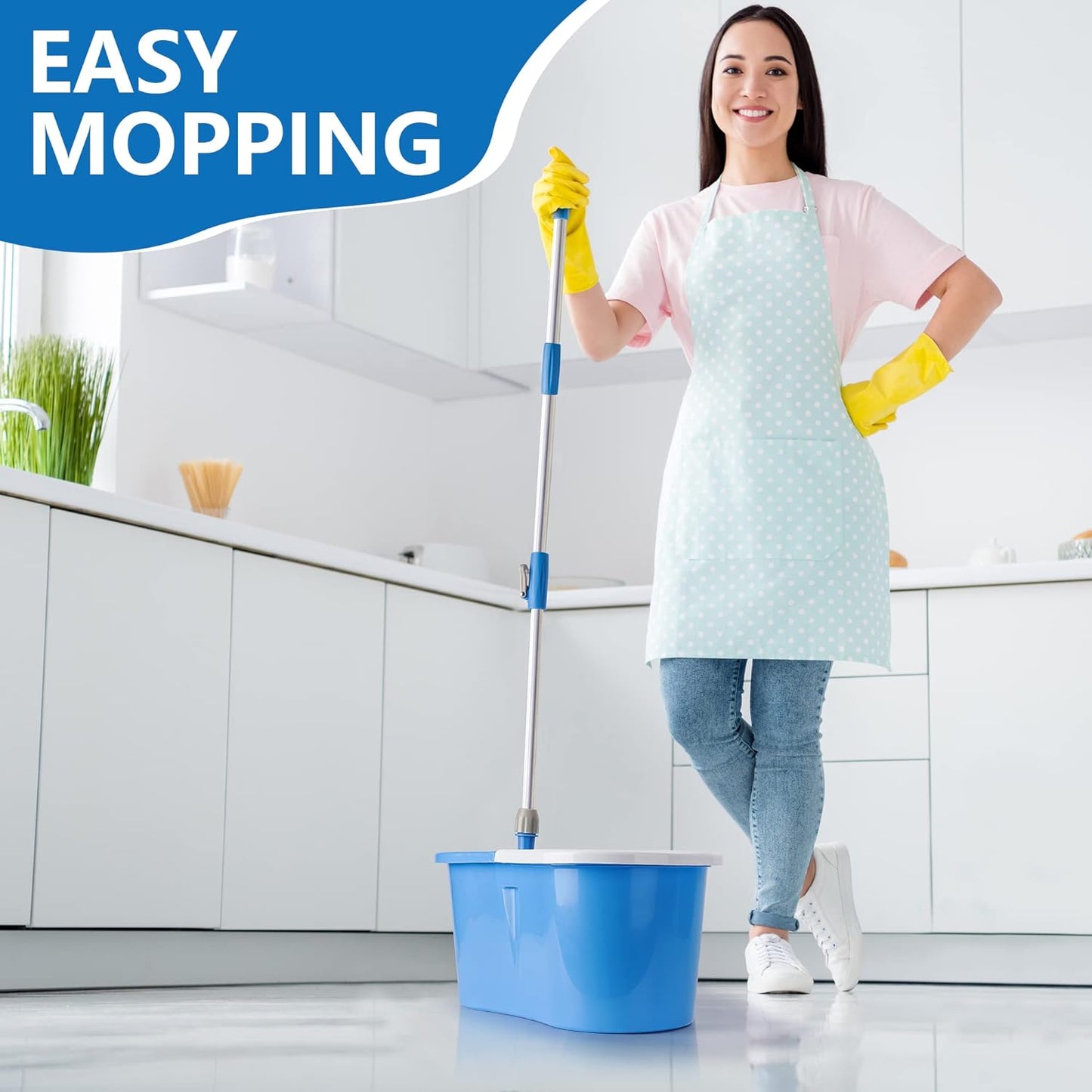 Red 360 Floor Magic Spin Mop & Bucket Set