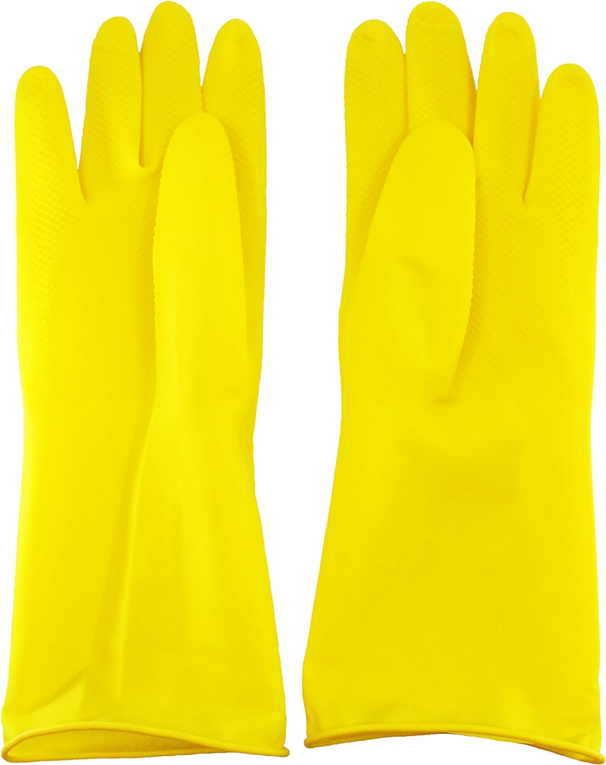NuValu Yellow Multi-Purpose Latex Gloves - Size Large (2 Pairs)