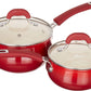 Oster 8 PC Red Non stick Heavy Gauge Cookware Set