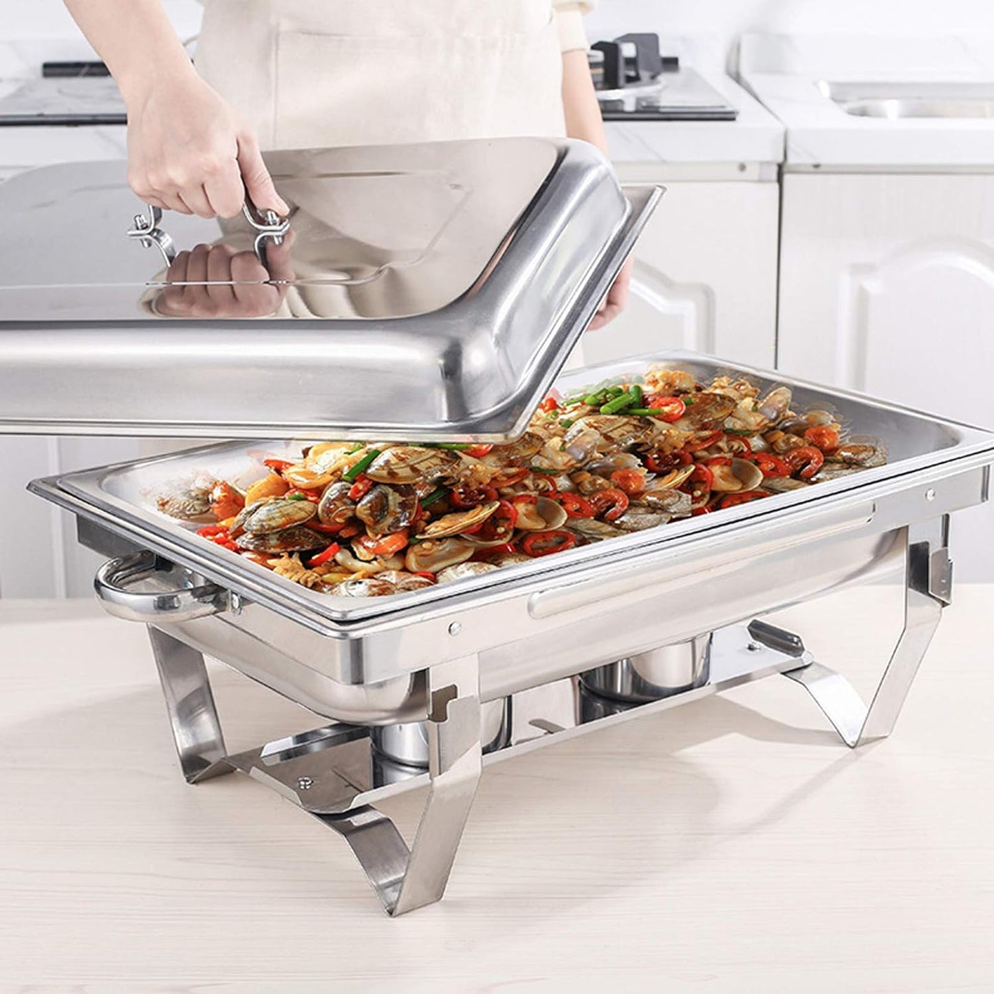 11L Stainless Steel Chafing Dish Food Warmer for Buffet (Pack of 4)