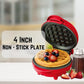 Ovente Red Electric Mini Waffle Maker