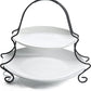 Gibson Elite Gracious Dining 2 Tier Serving Plate Set