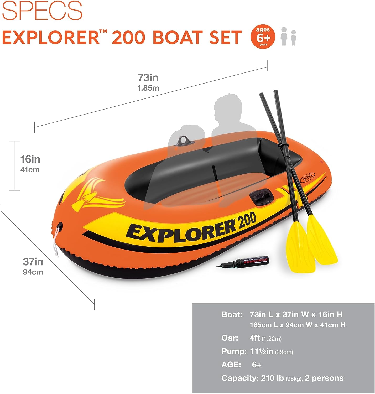 INTEX Explorer 200 Boat For Kids (Age 6+)